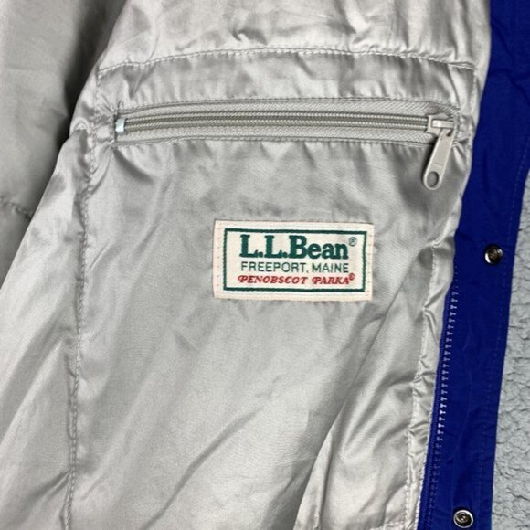 LL Bean Penobscot Parka Mens XL Tall Blue Green Hooded Full Zip Made In USA VTG - Picture 7 of 16